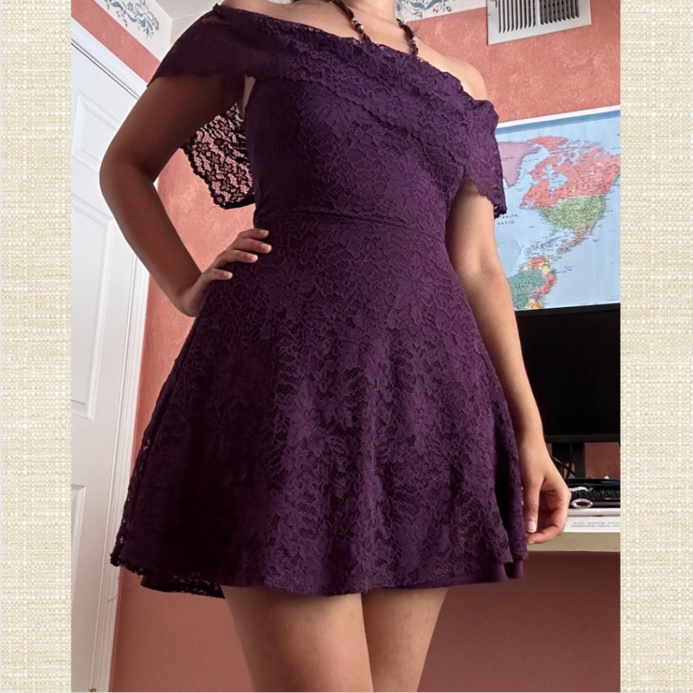Rare Discontinued Purple Lace Skater Dress